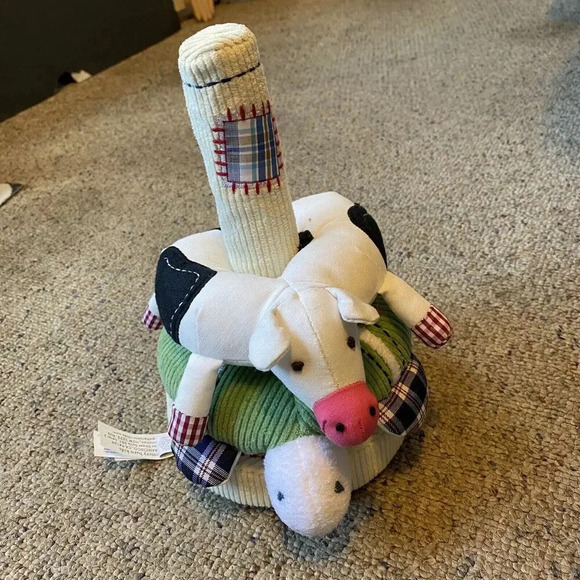 Pottery Barn Kids Pig & Turtle Stacking Rings Toy Plush Stuffed Animals 3 Piece - Picture 1 of 9